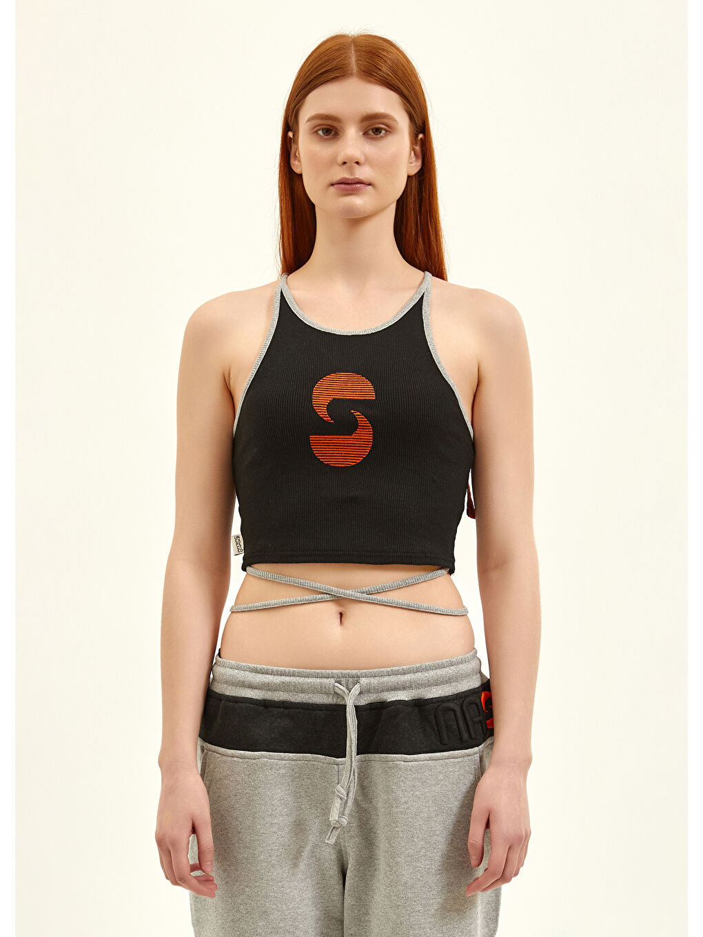 NSQ Aktif İpli Crop Top   Siyah