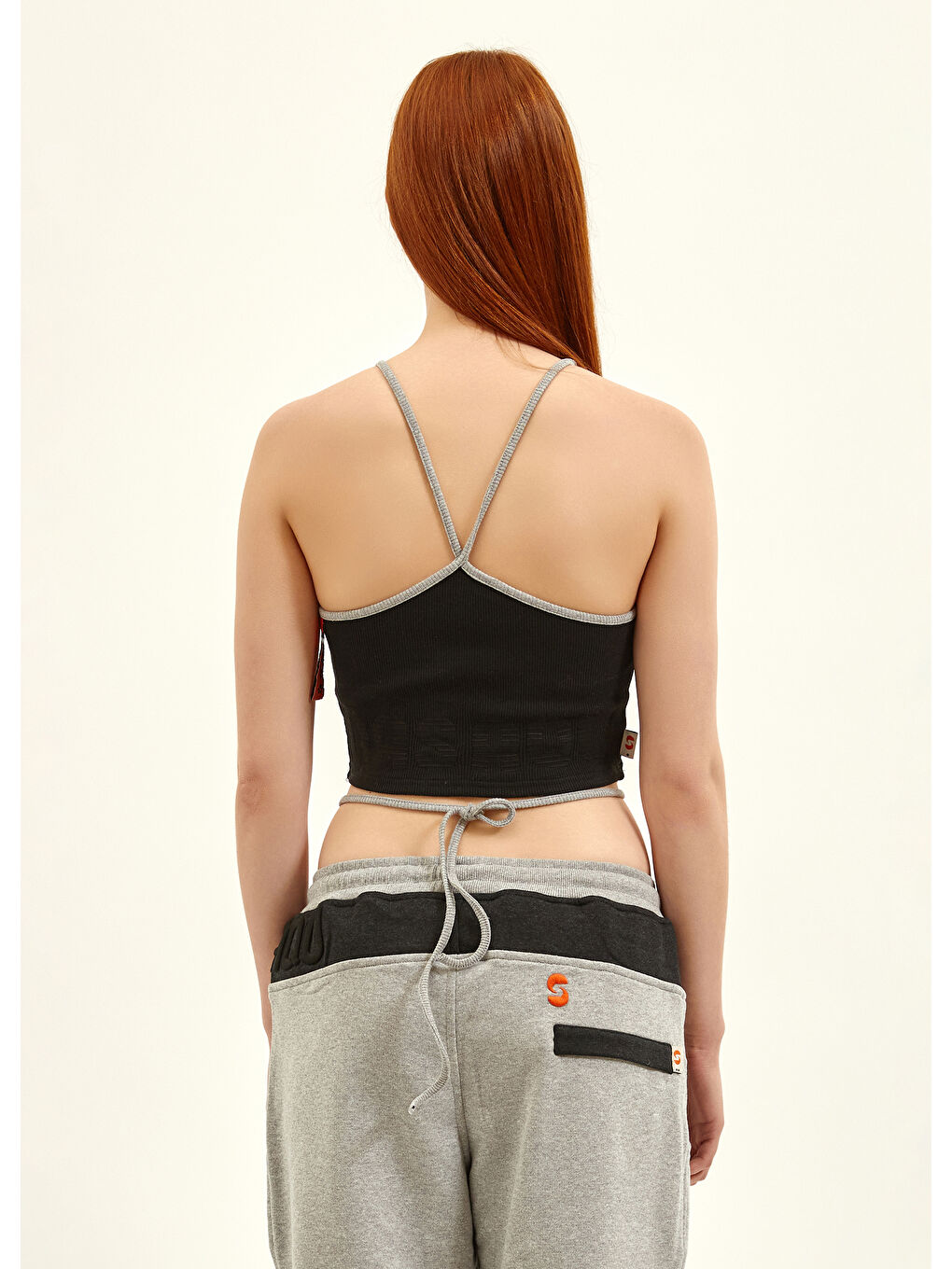 NSQ Aktif İpli Crop Top   Siyah-1