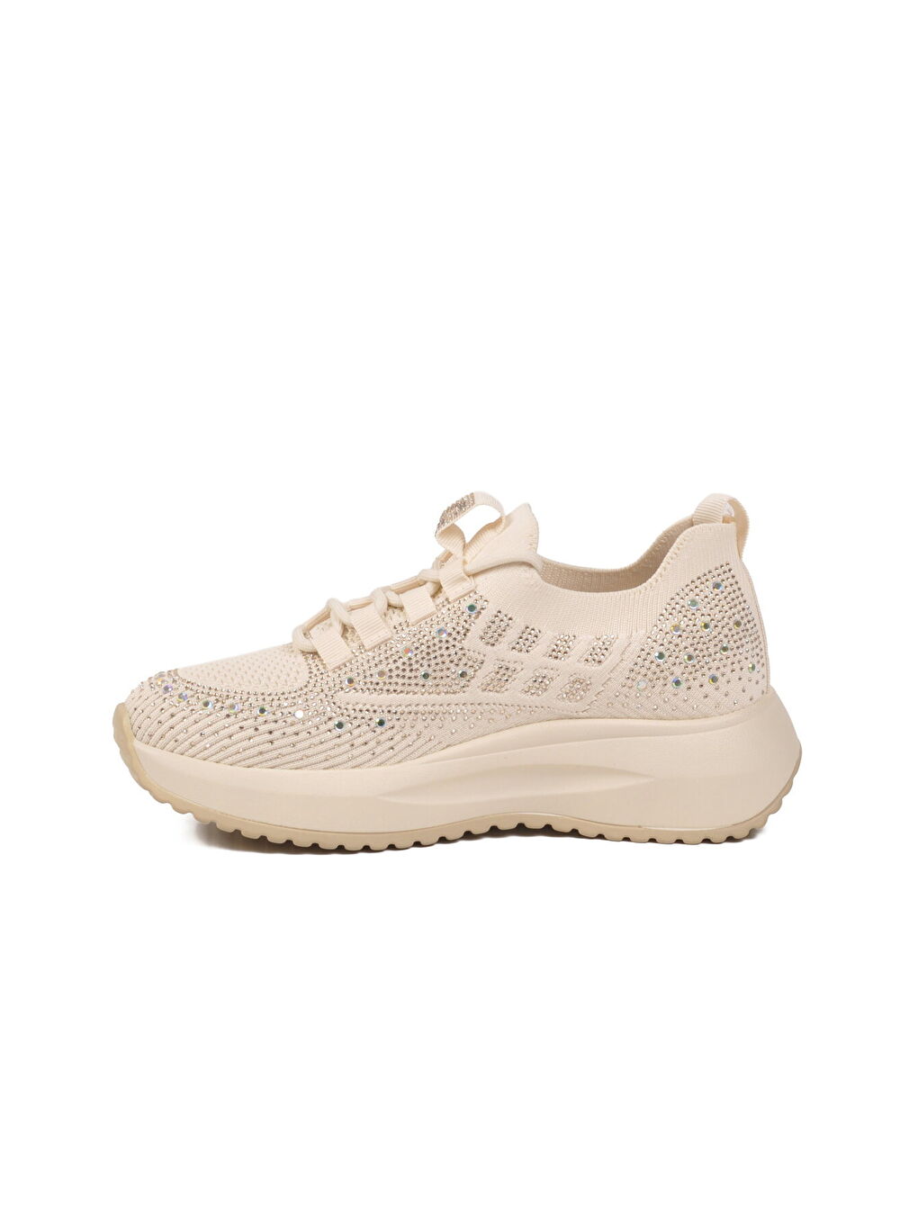 Bej Anorak Hafif Taş İşlemeli Kadın Casual Ayakkabı 26Y301 G-3