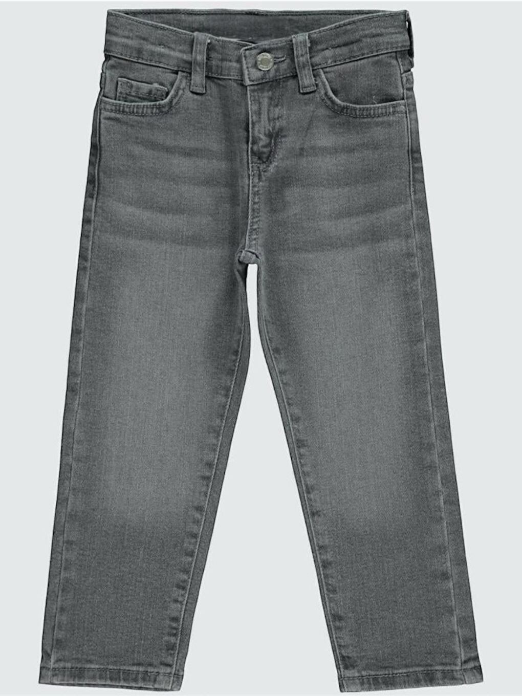 Gri Erkek Çocuk Loose Fit Düz Paça Basic Düz Jean Pantolon
