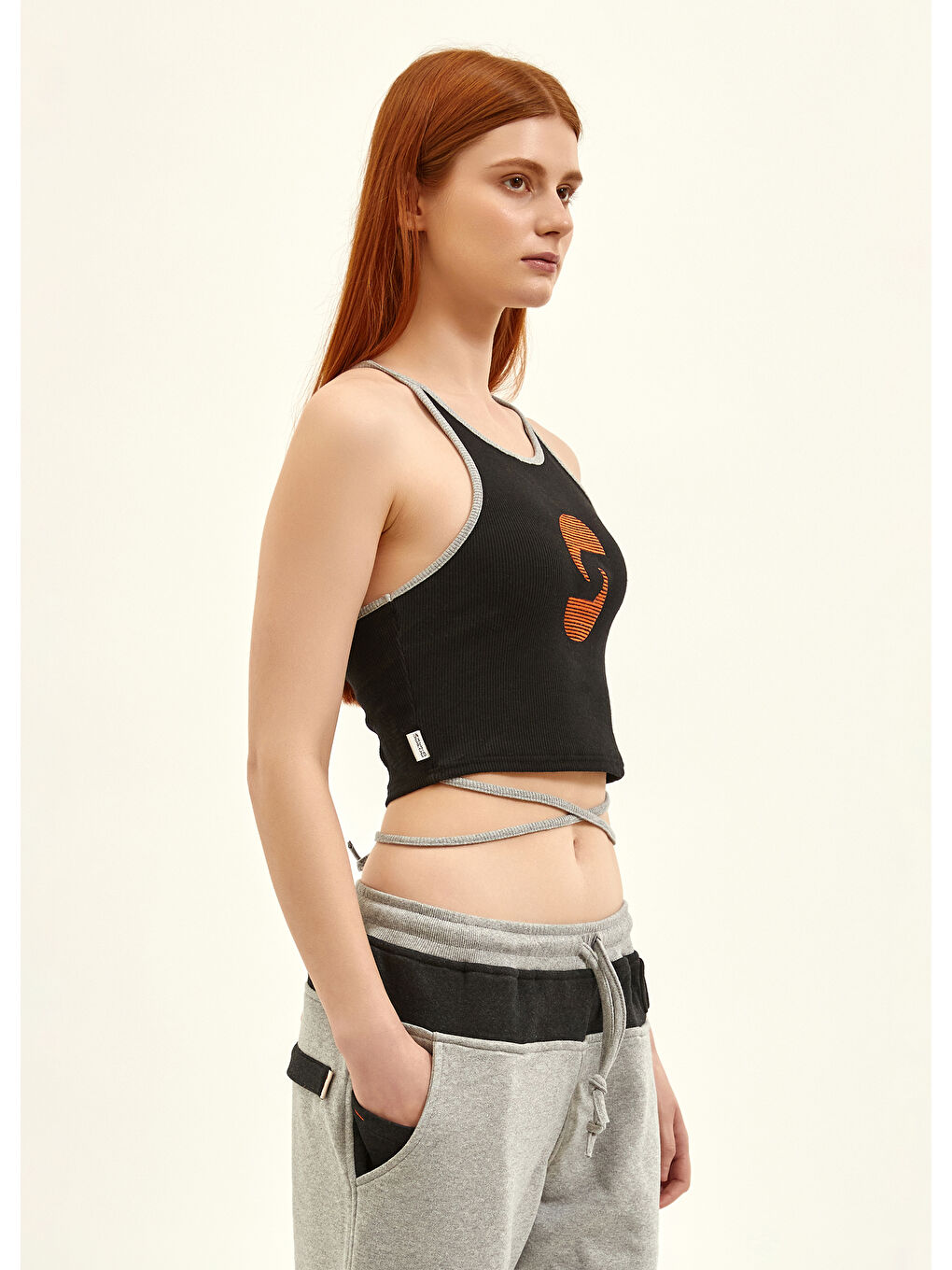 NSQ Aktif İpli Crop Top   Siyah-2