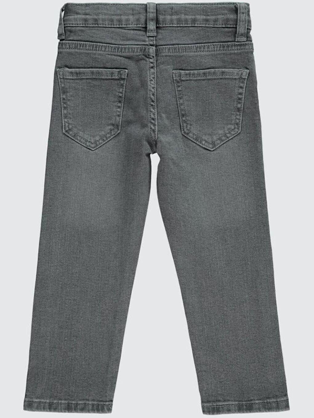 Gri Erkek Çocuk Loose Fit Düz Paça Basic Düz Jean Pantolon-1