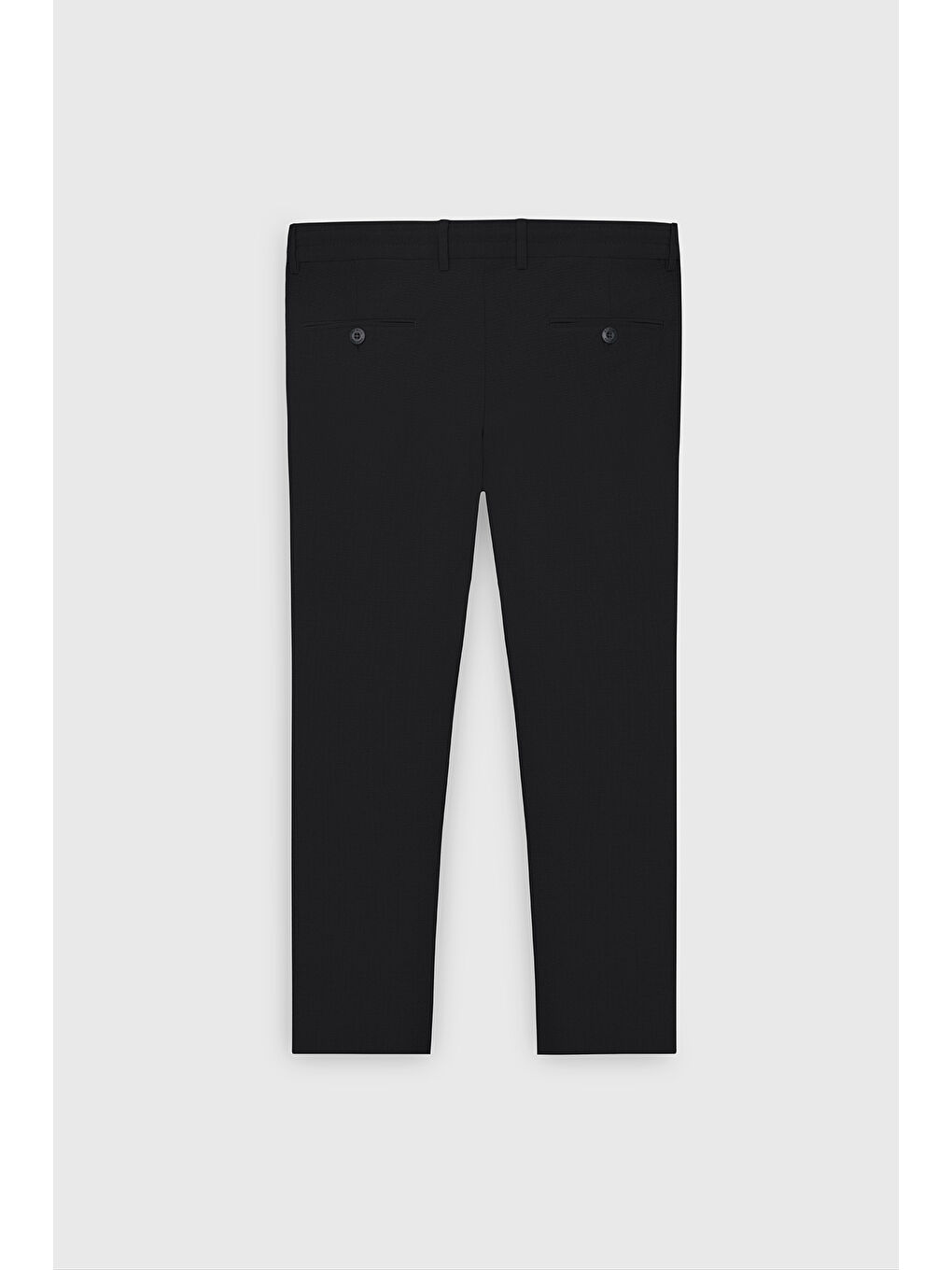 Erkek Siyah Slim Fit Dar Kesim Beli Bağlamalı Yan Cep Gofre Desenli Pantolon-10