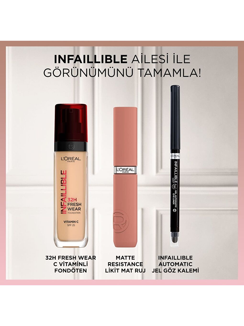 L'Oreal Paris Beyaz Infaillible Matte Resistance Likit Mat Ruj - 635 Worth It (Medium) - 7