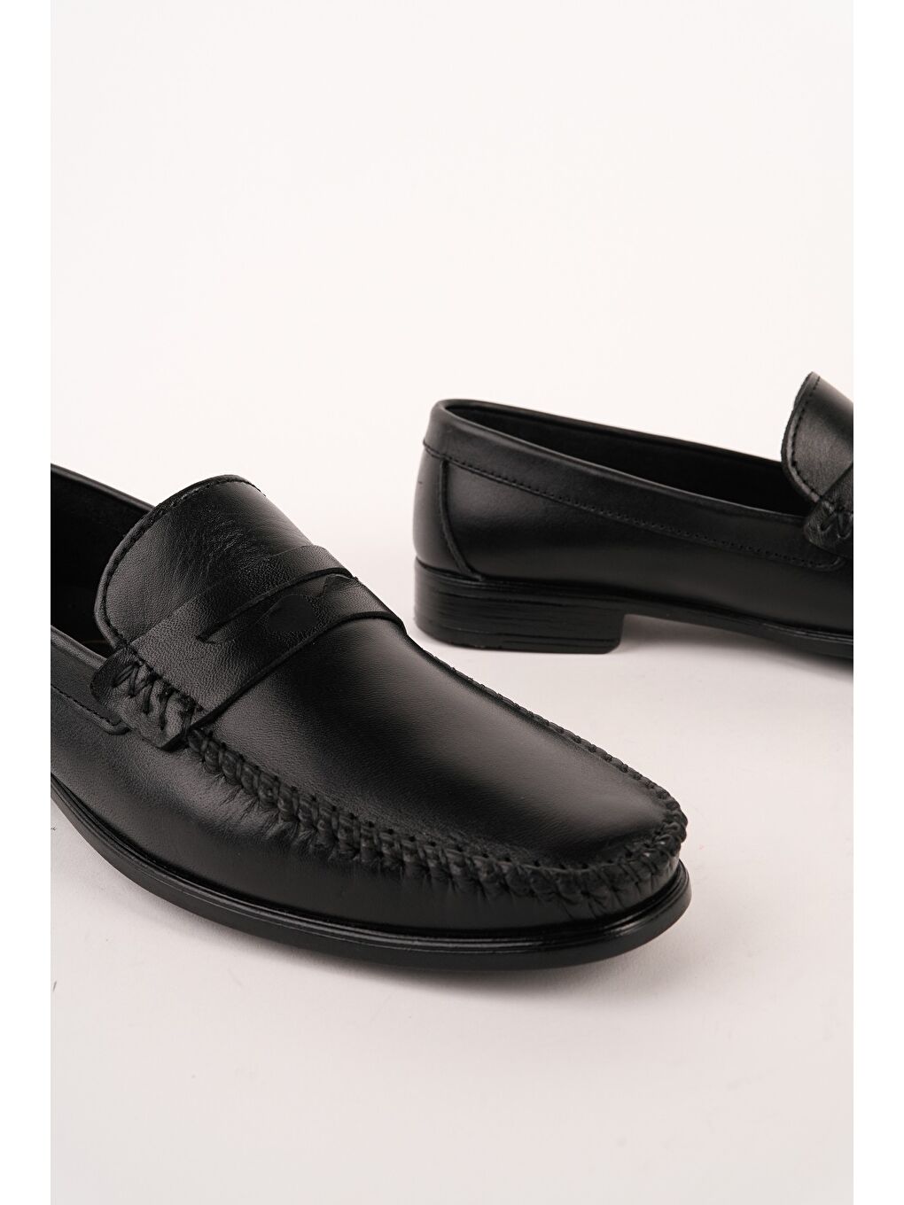 Siyah VOGAYER Hakiki Deri Erkek Günlük Klasik Loafer Ayakkabı-3