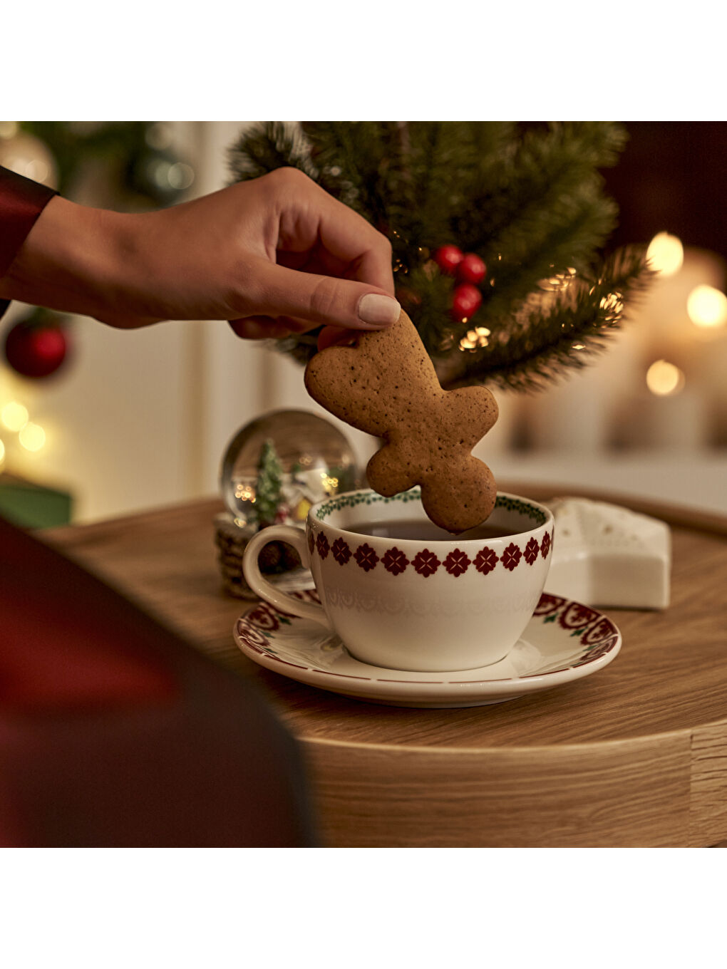 Karışık New Year Yılbaşı 2'li Porselen Çay Fincanı Seti (270 cc)-1