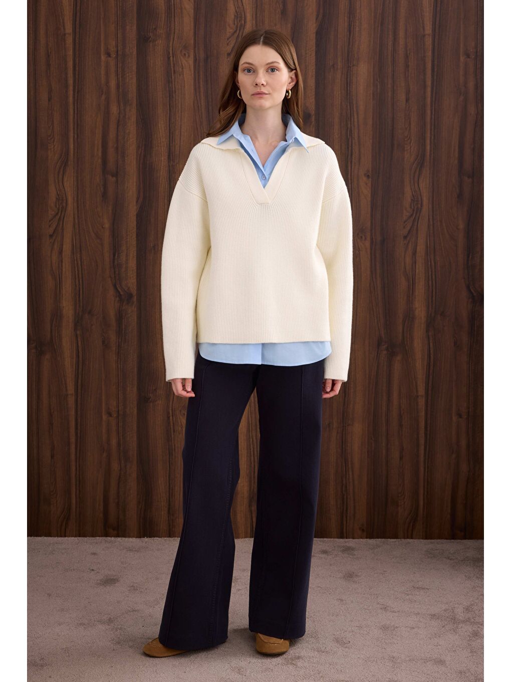 Polo Yaka Kazak Ekru