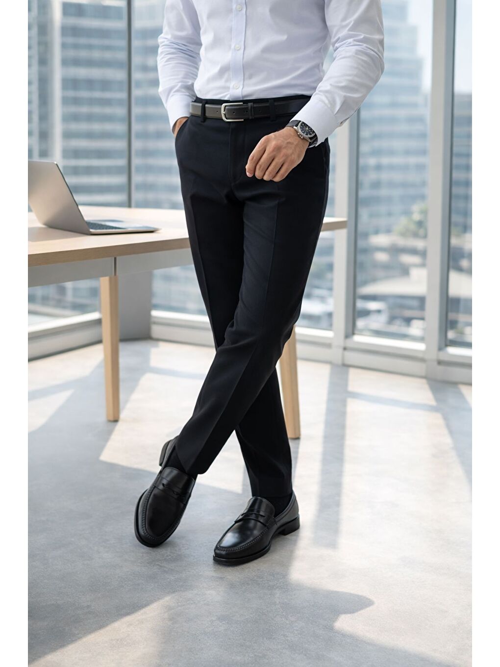 Siyah VOGAYER Hakiki Deri Erkek Günlük Klasik Loafer Ayakkabı-6