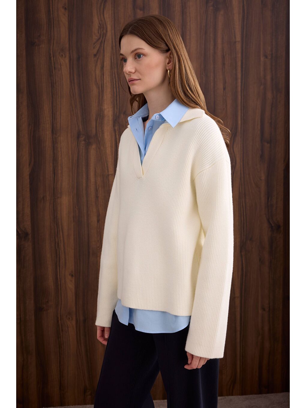 Polo Yaka Kazak Ekru-3