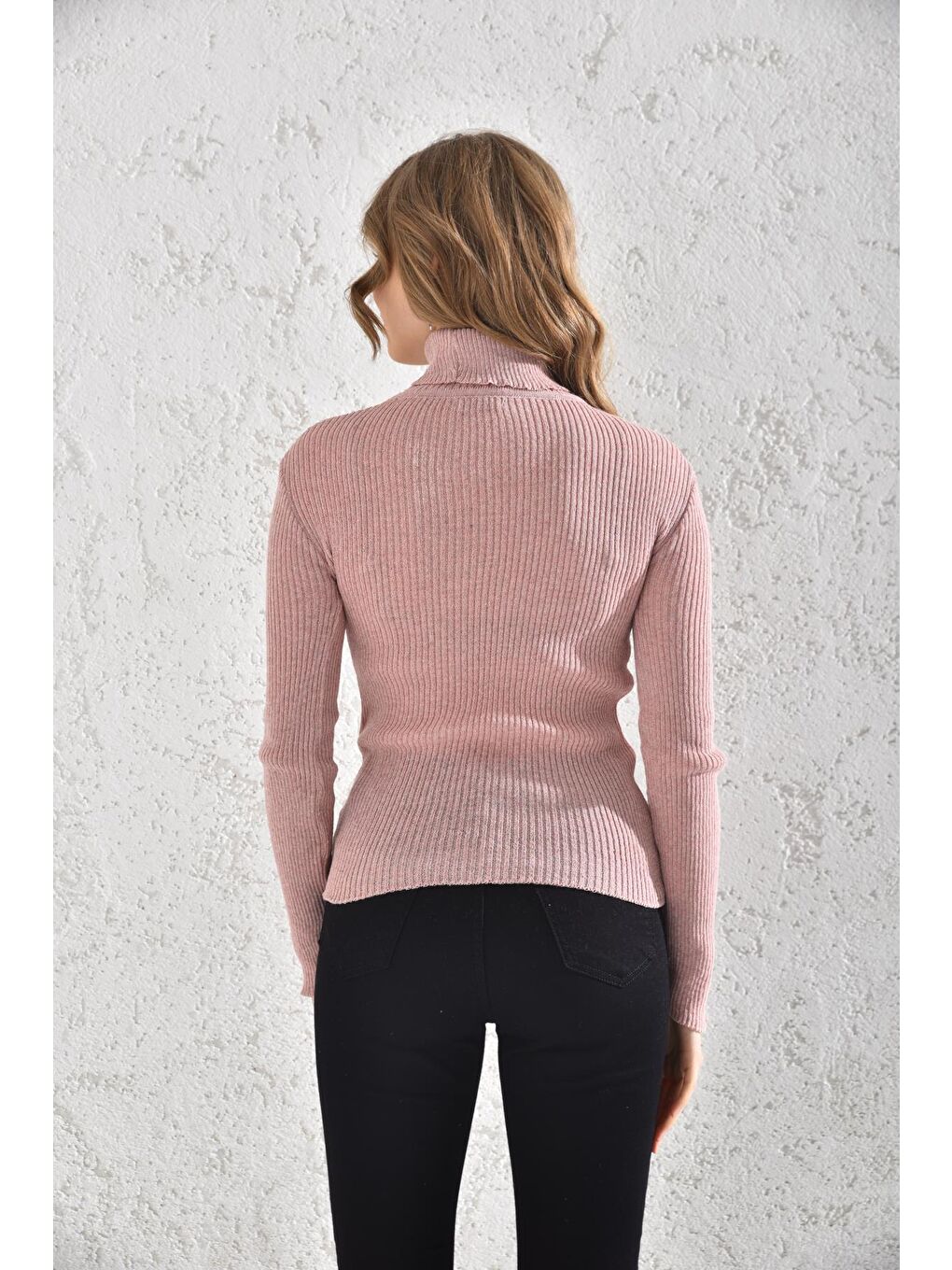 Pembe Kadın Balıkçı Yaka Orlon Badi Triko 4452-4