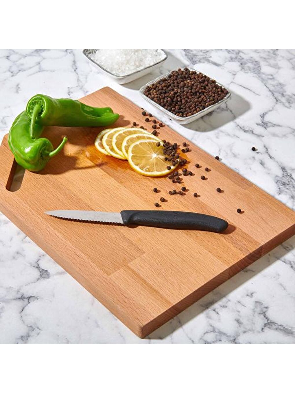 67633 Tırtıklı Soyma Bıçağı - Siyah - 8 cm