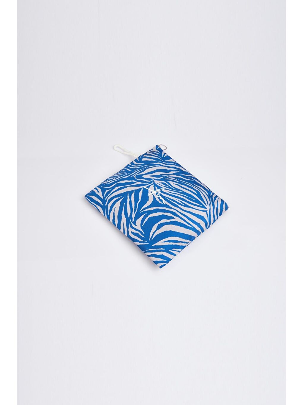 Çizgi Desenli Elastanlı Mavi Tam Tesettür Mayo Üstü 3060-7