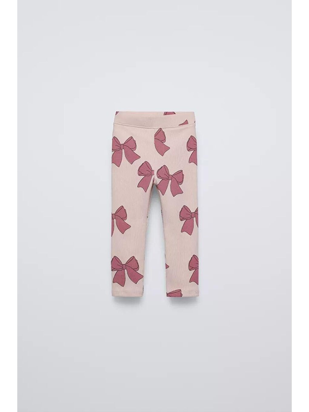 Beyaz Kız Çocuk Kurdela Desenli Kışlık 3 İplik Pamuklu Sweatshirt Tayt Alt-Üst Takım-1