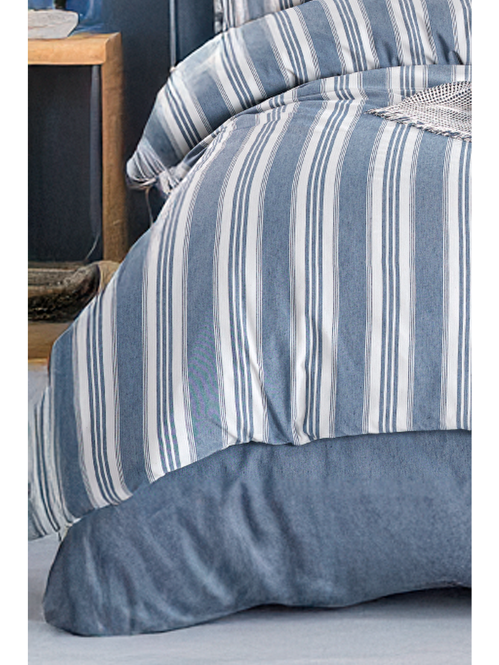 Sport Çizgili Nevresim Takımı Çift Kişilik Juck Lacivert-1