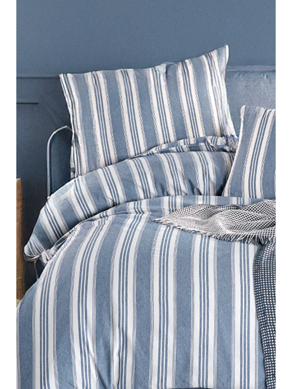 Sport Çizgili Nevresim Takımı Çift Kişilik Juck Lacivert-2