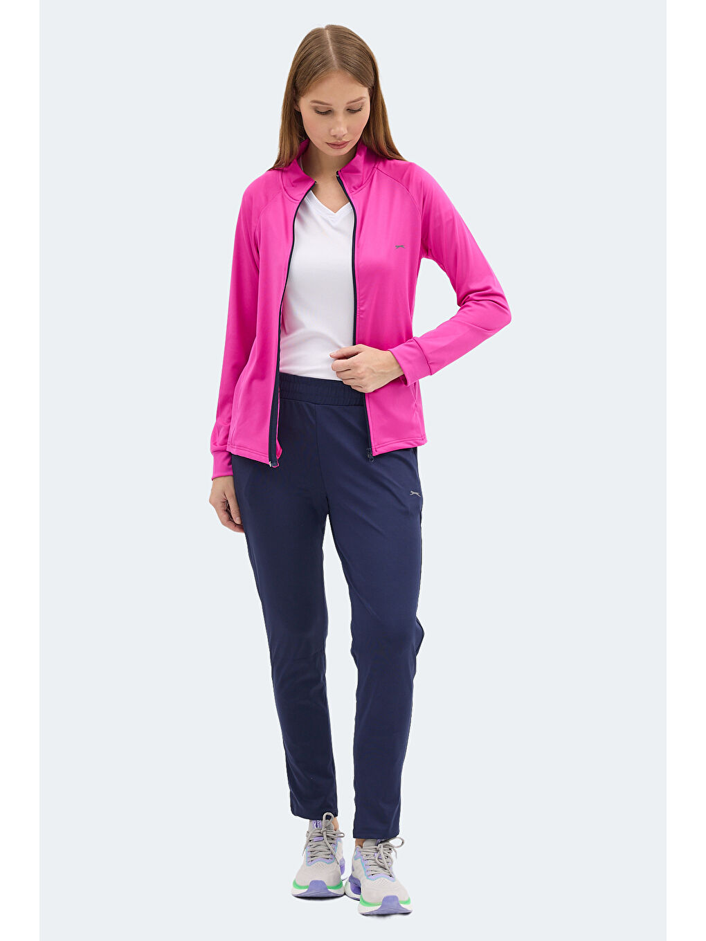 RAQUEL IN Kadın Fermuarlı Dik Yaka Cepli Lila Eşofman Takımı-5