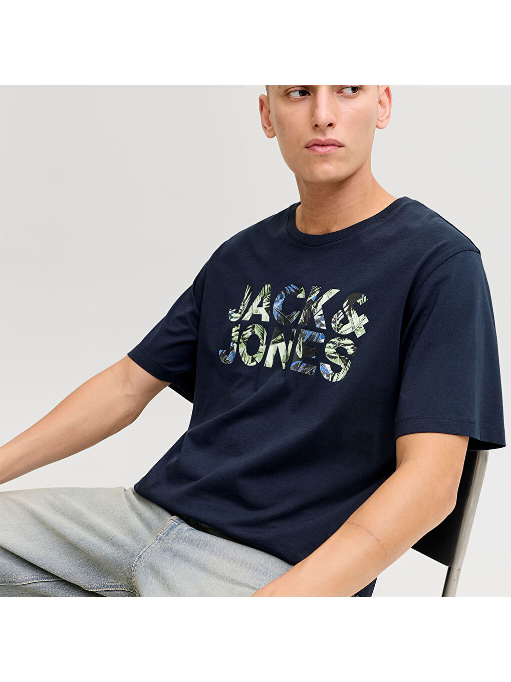 Jeff Logo Erkek Lacivert Tişört-3