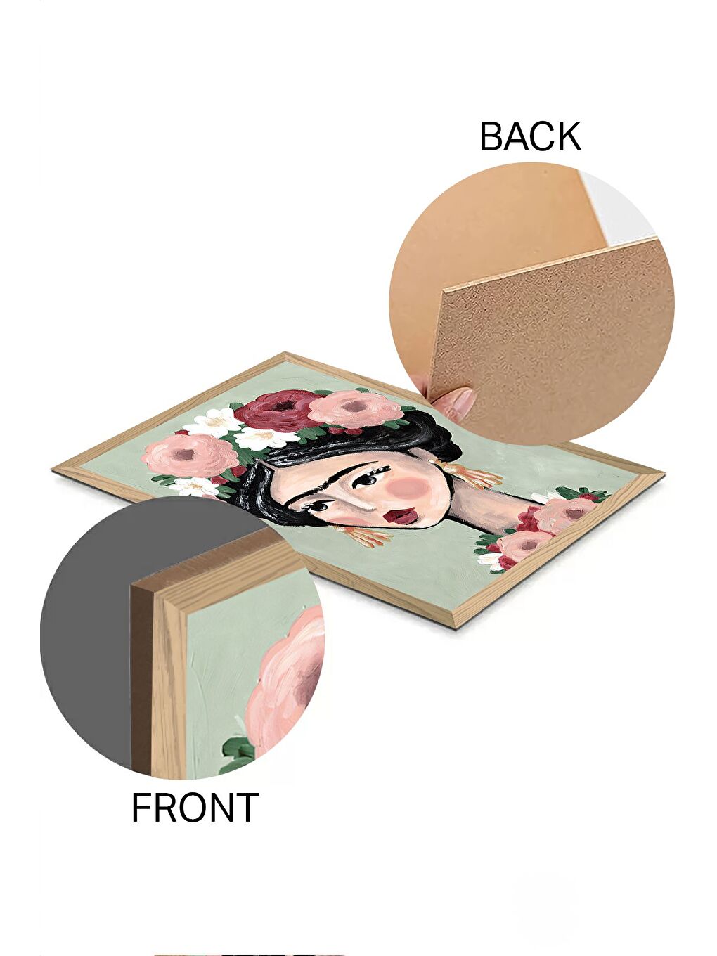 Beyaz Tek Parça Çerçeve Görünümlü Mdf Tablo 33x48 cm - TEKHAMMDF69-1