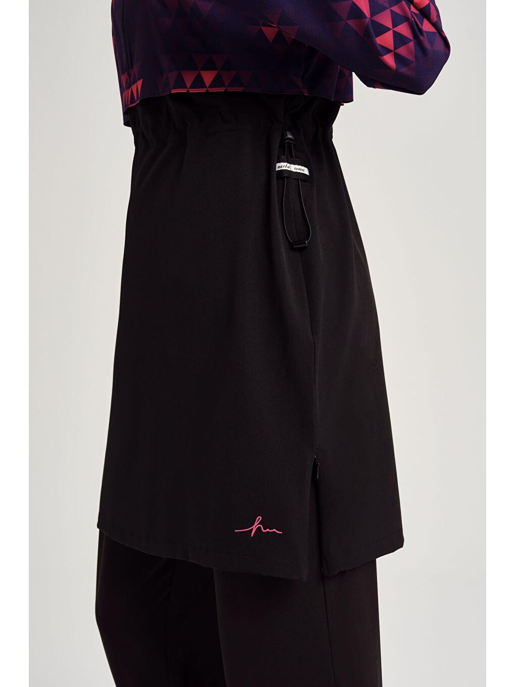 Esila Siyah Fuşya Tam Tesettür Mayo Üstü 2934-6