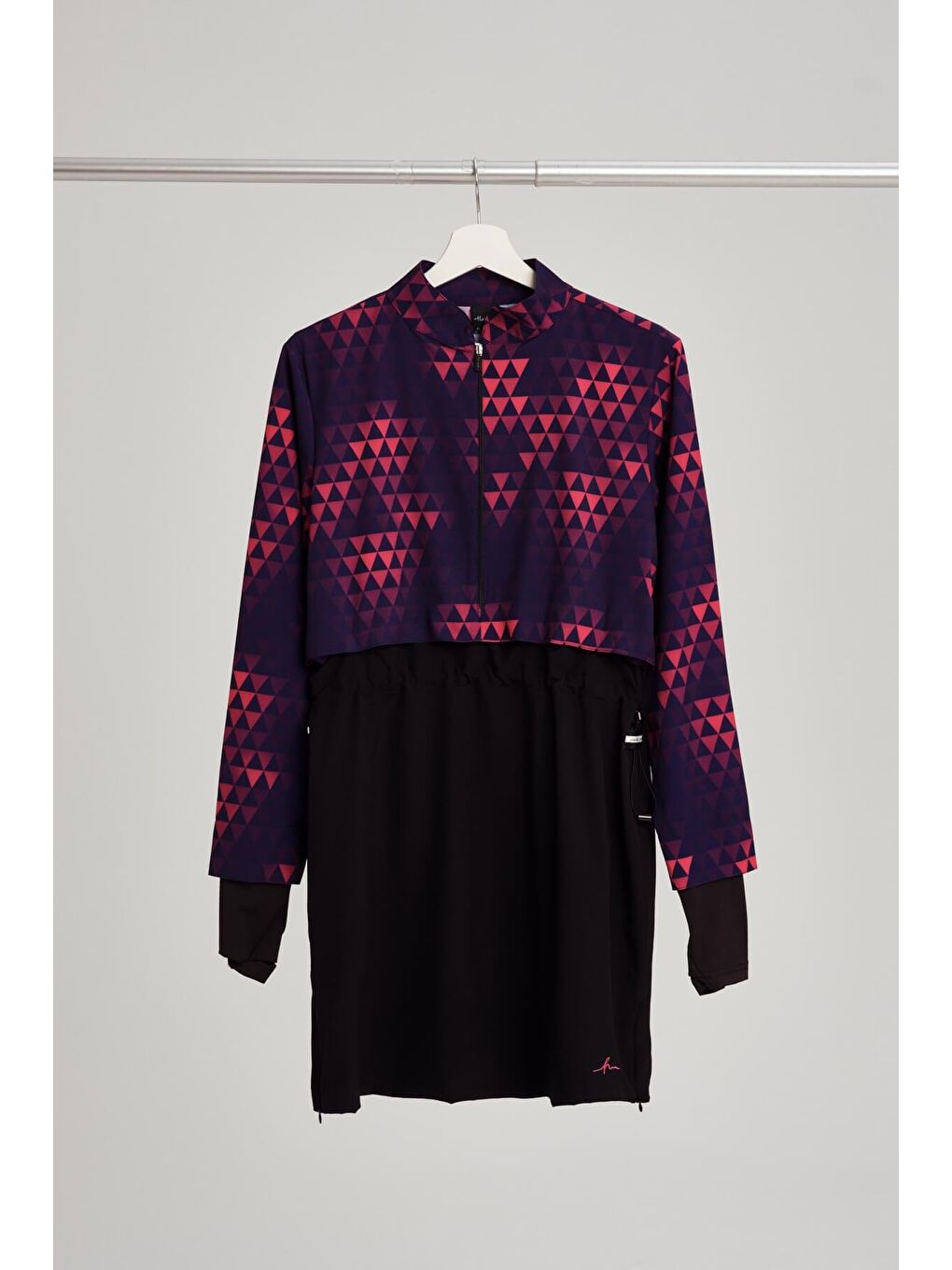 Esila Siyah Fuşya Tam Tesettür Mayo Üstü 2934-7