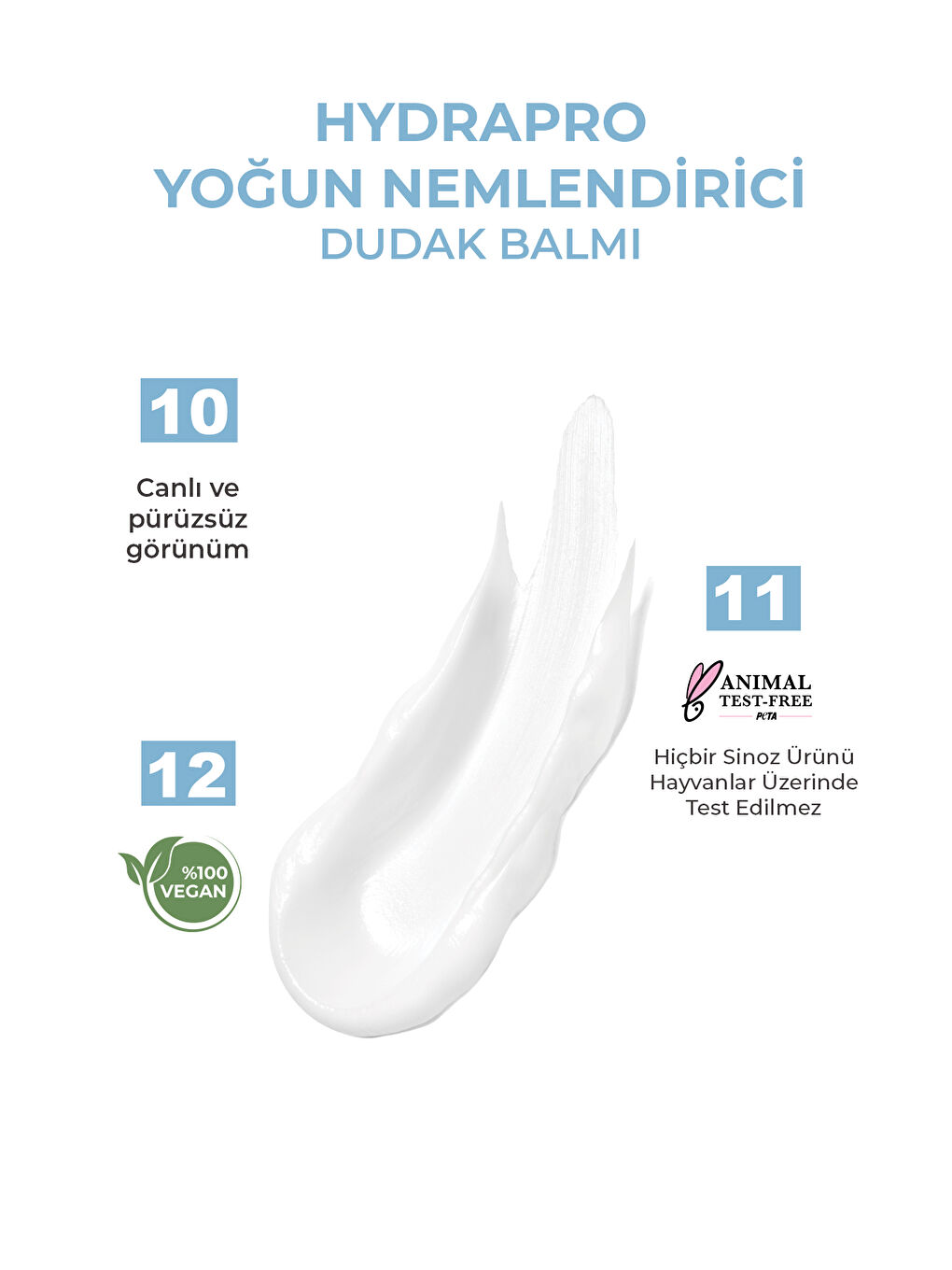 Sinoz Şeffaf Hydrapro Yoğun Nemlendirici Dudak Bakım Balmı 10g - 5