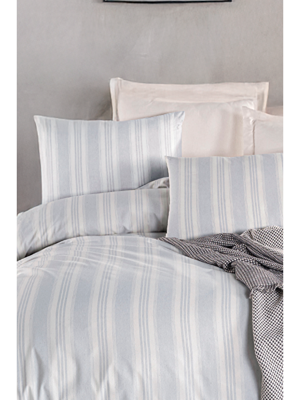 Sport Çizgili Nevresim Takımı Çift Kişilik Soft Line Gri-2