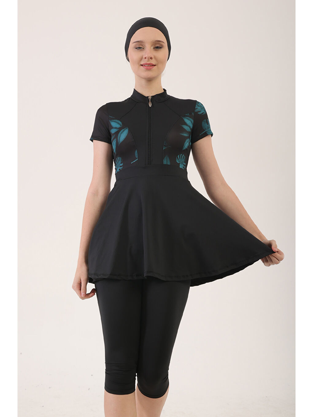 Yarı Kapalı Tesettür Mayo 24144 Siyah-1