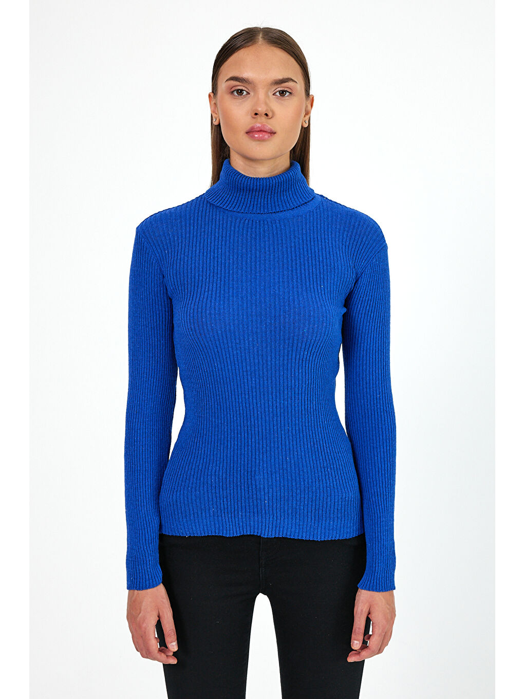 Mavi Kadın Balıkçı Yaka Orlon Badi Triko 4452