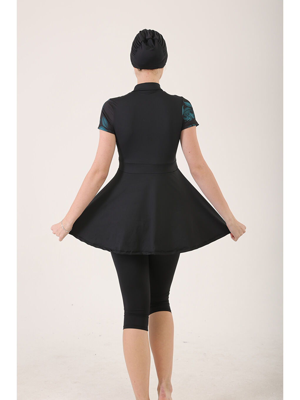 Yarı Kapalı Tesettür Mayo 24144 Siyah-2