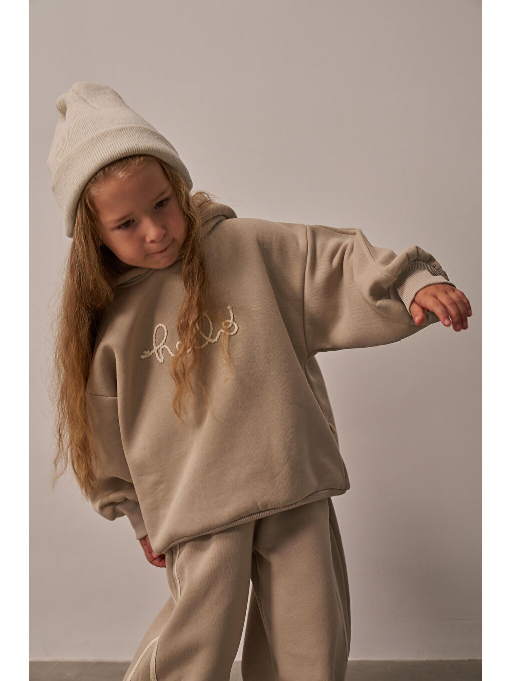 Bej Hello Nakışlı Alt Üst Takım-1