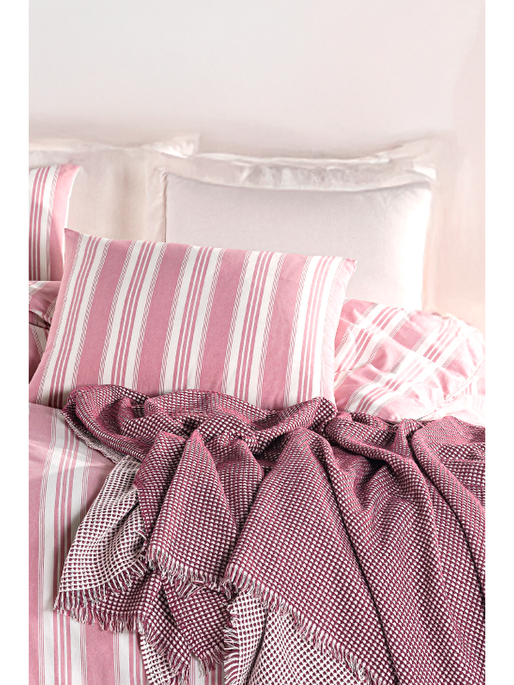 Sport Çizgili Nevresim Takımı Çift Kişilik Soft Line Bordo-2