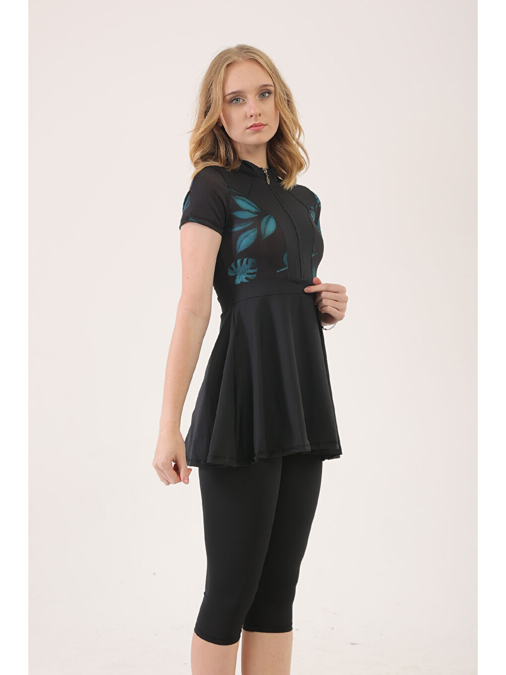 Yarı Kapalı Tesettür Mayo 24144 Siyah-3