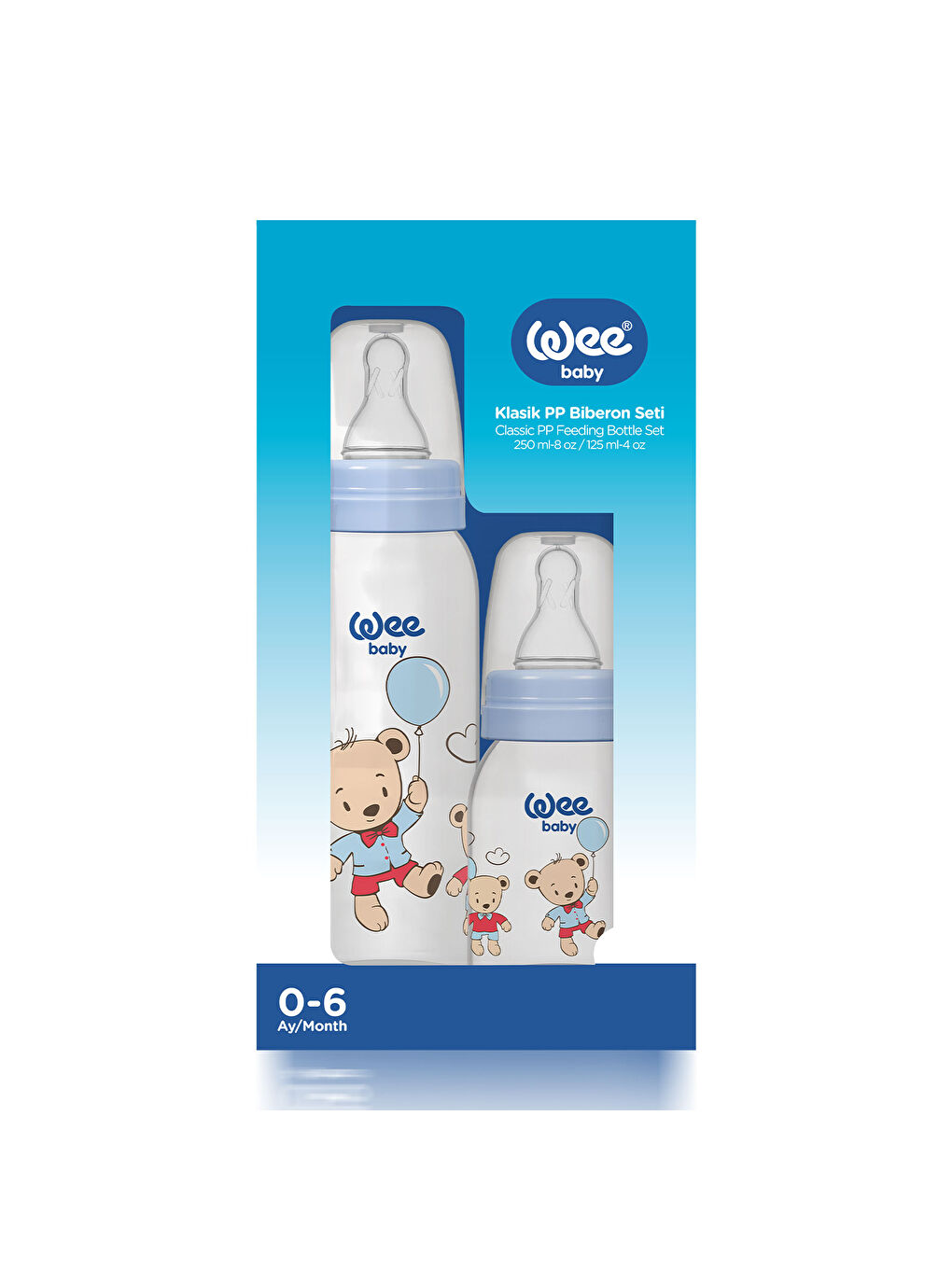 Klasik Biberon Seti 125 ml + 250 ml - Mavi-2