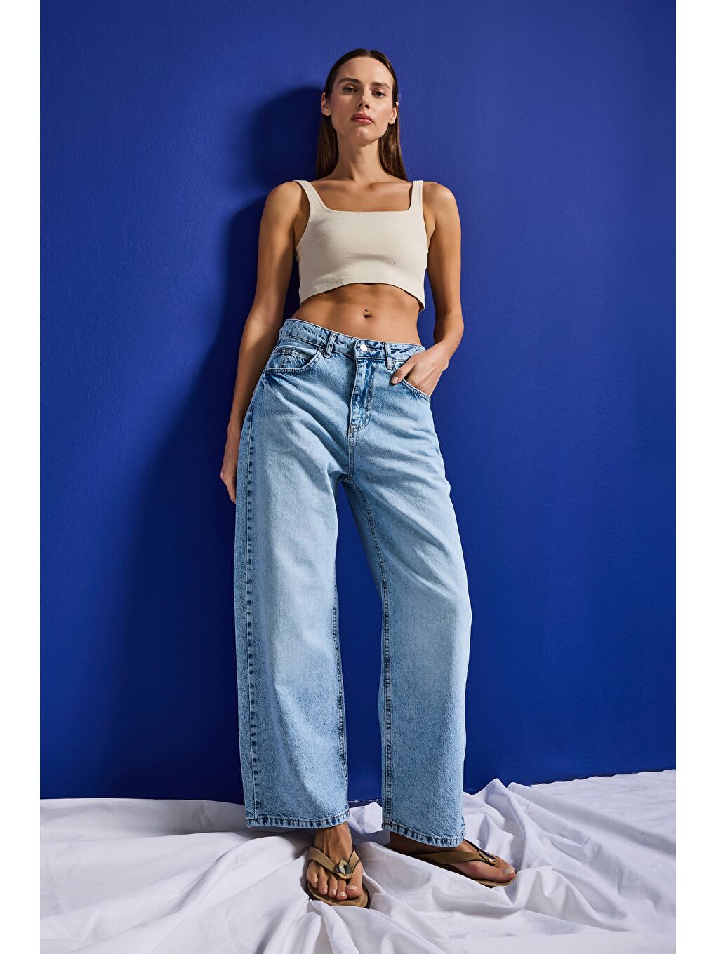 Mavi Kadın Ice 4s6-27 Baggy Low Rise Fit Tokyo %100 Pamuk Denim Jean-5