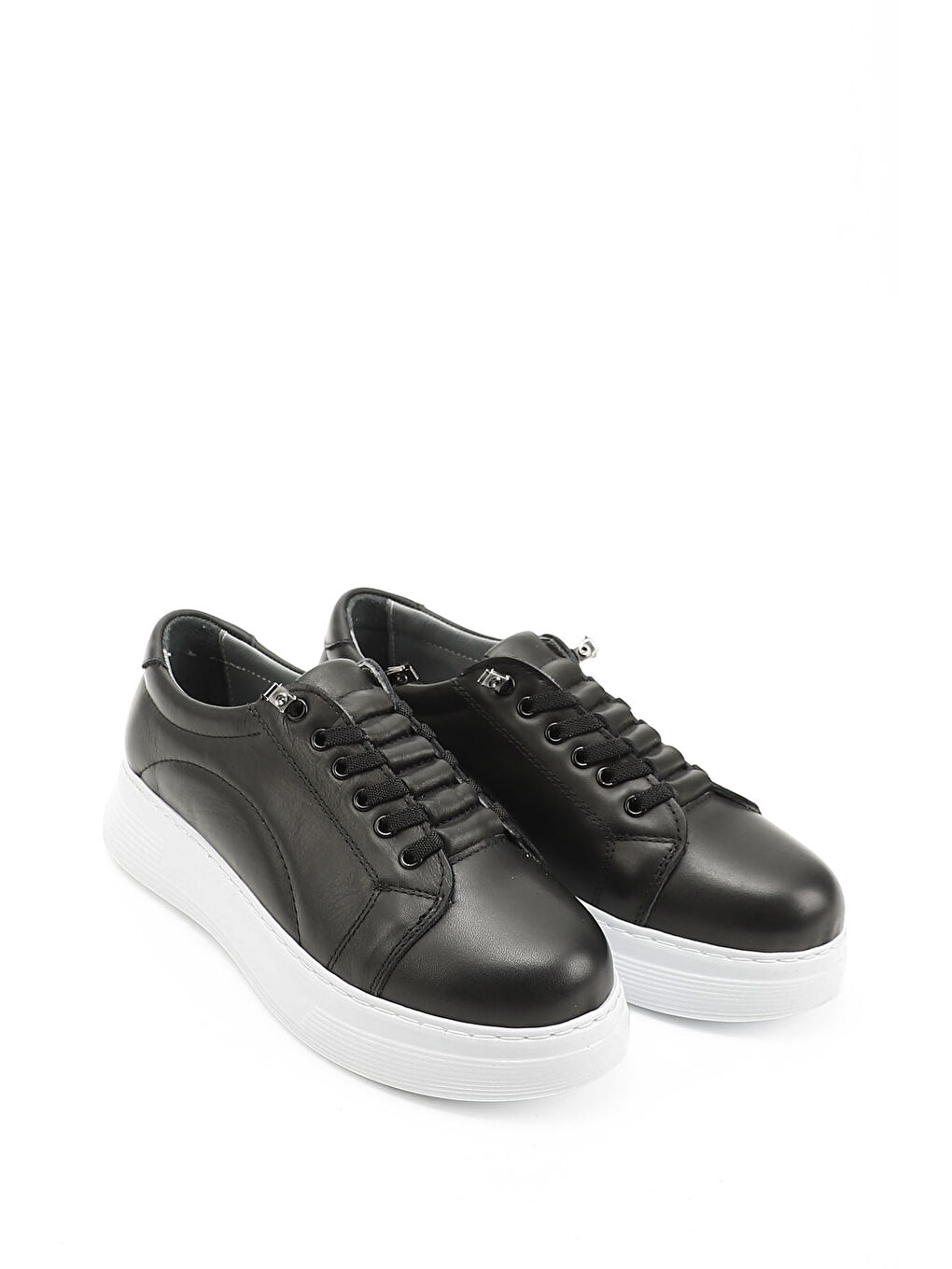 Mor Kadın ZÜMRÜT-SİYAH Lastik Bağcıklı Comfort Hakiki Deri Sneaker-1