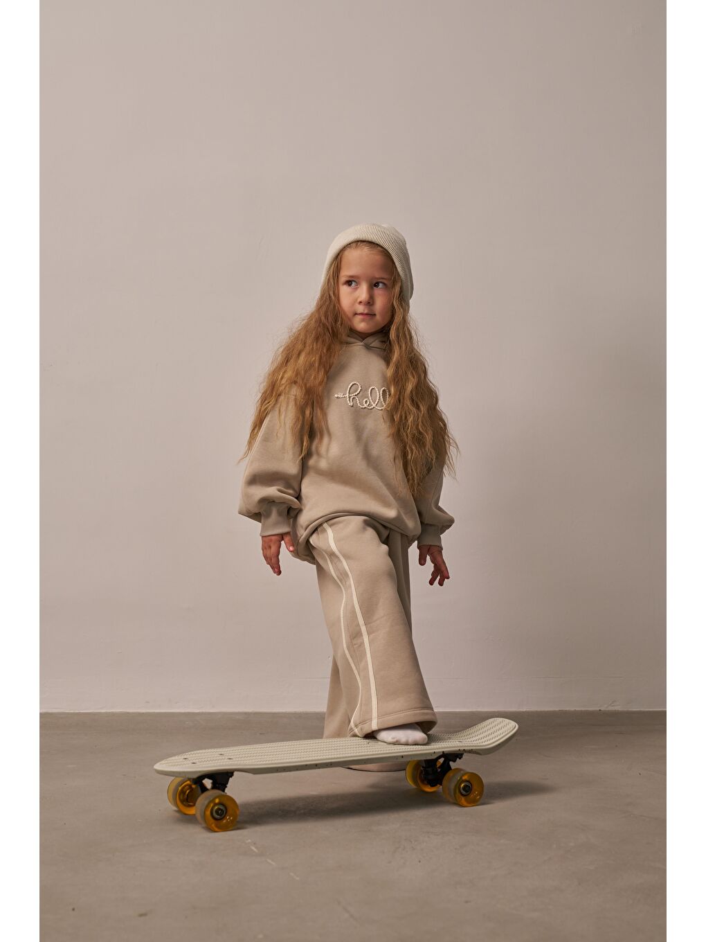 Bej Hello Nakışlı Alt Üst Takım-3