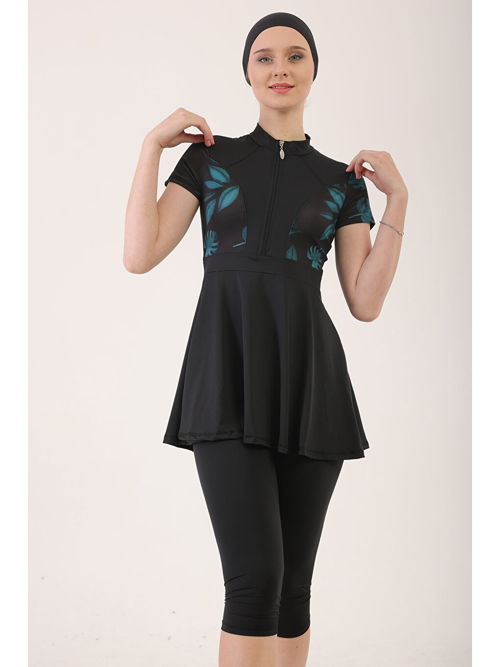 Yarı Kapalı Tesettür Mayo 24144 Siyah-4