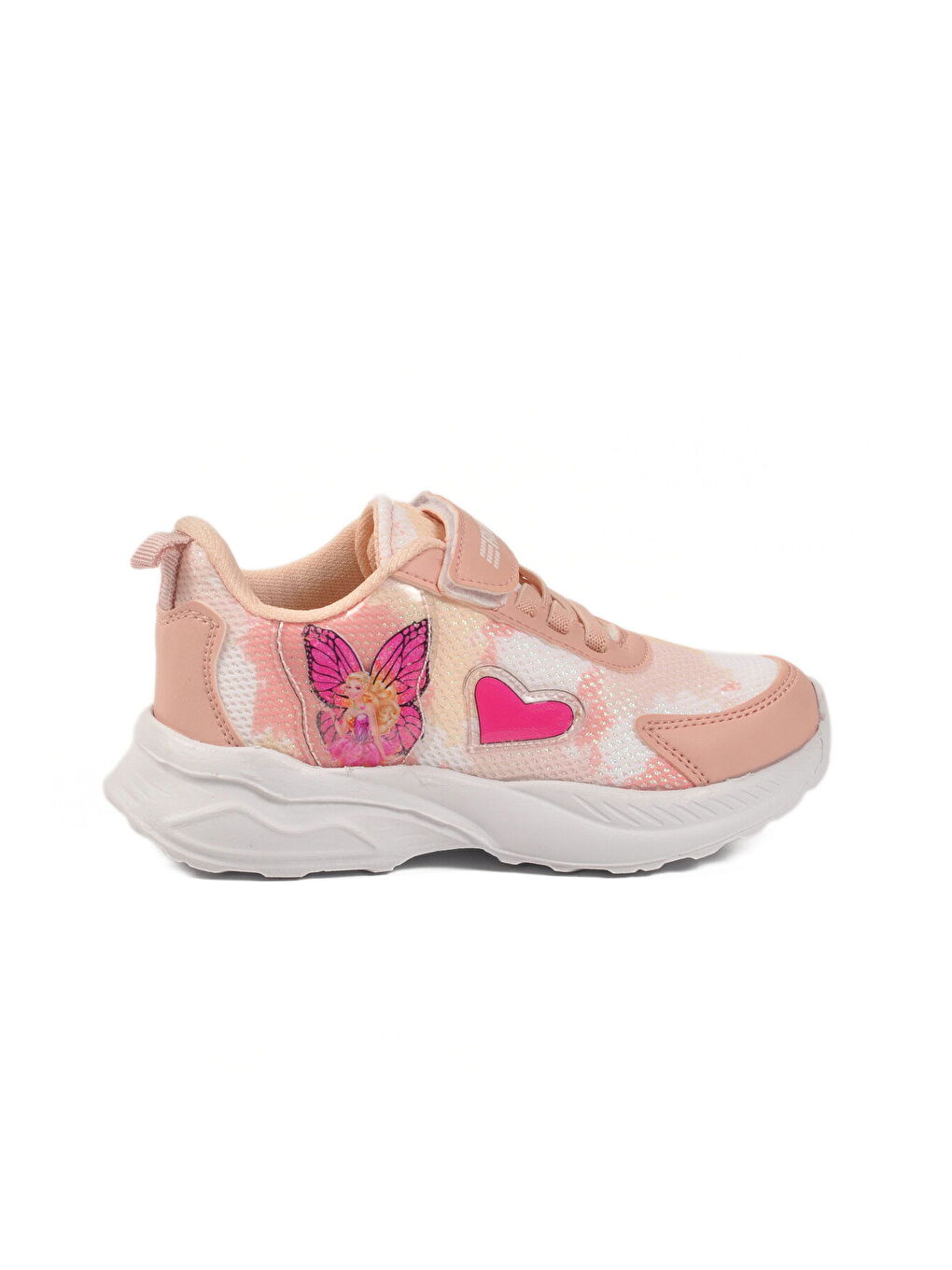 Pembe Pudra Fileli Cırtlı Kız Çocuk Spor Ayakkabı Ruffon P