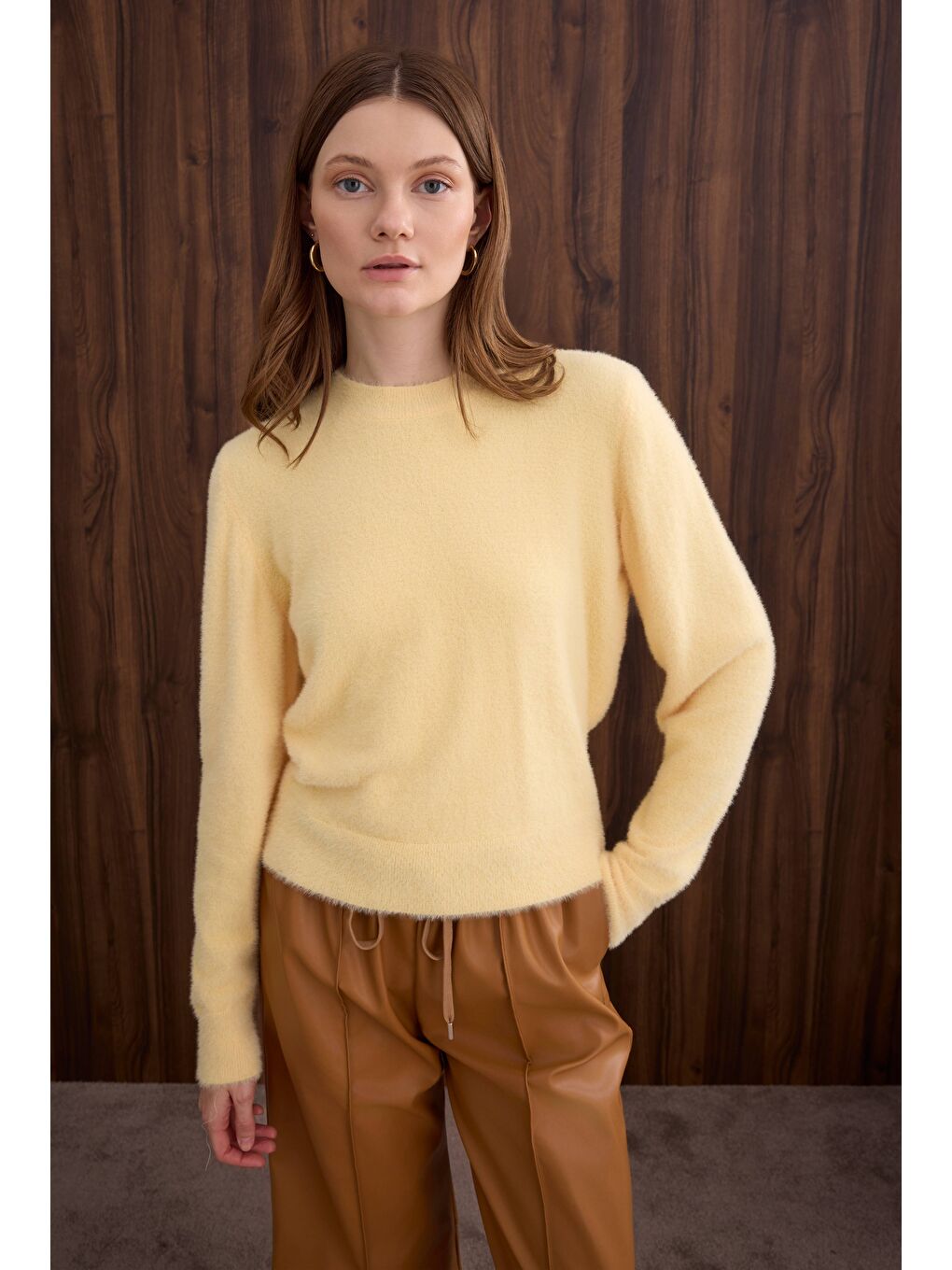 İnce Tüylü Basic Kazak Soft Sarı-1