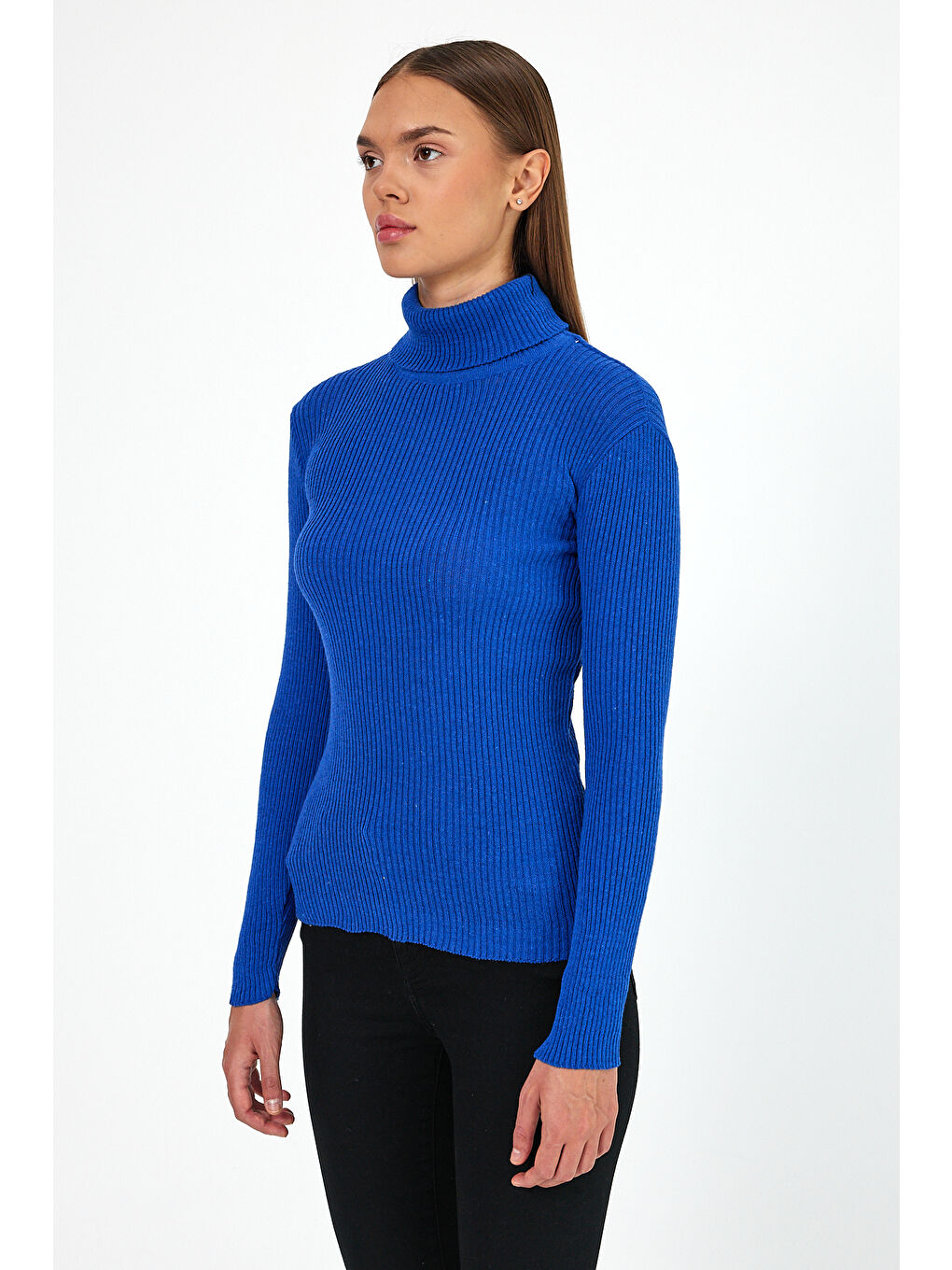 Mavi Kadın Balıkçı Yaka Orlon Badi Triko 4452-1