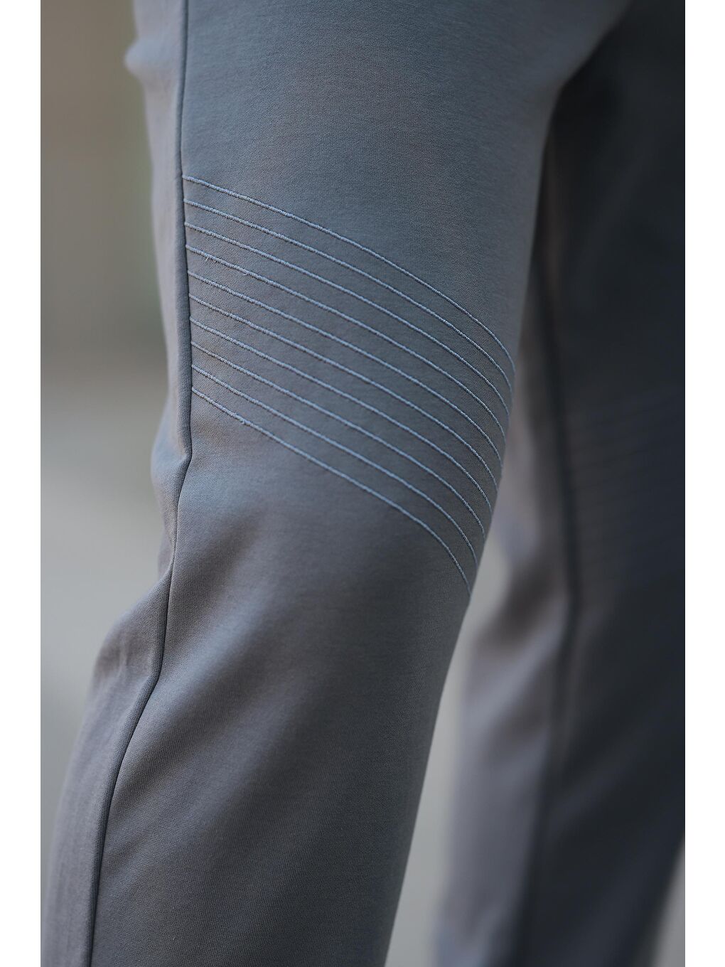 Gri Füme Manşetli Erkek Eşofman Altı E6570-1