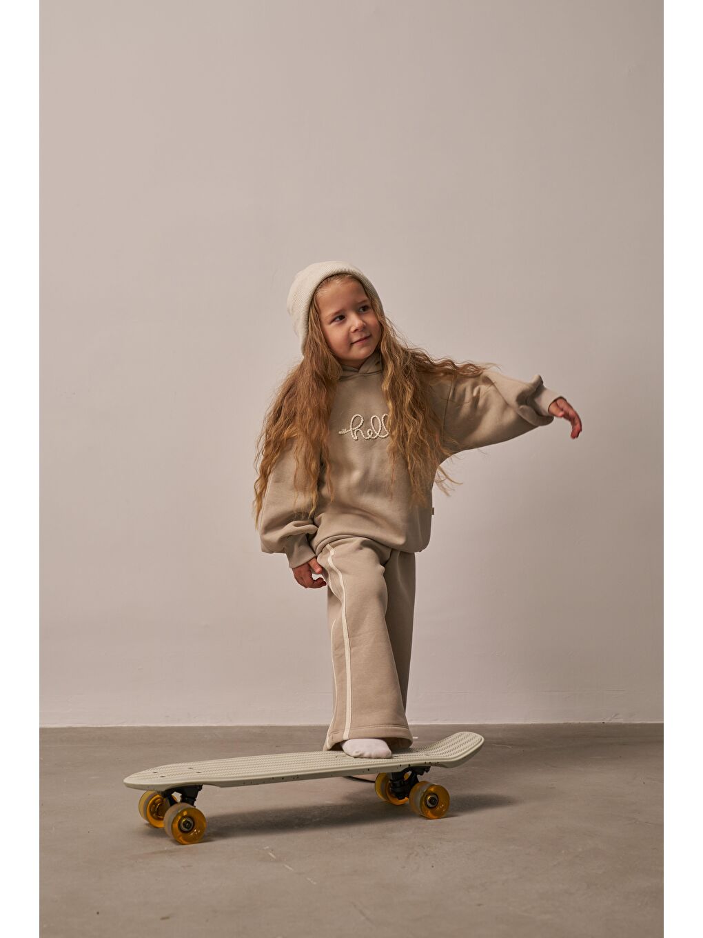 Bej Hello Nakışlı Alt Üst Takım-5