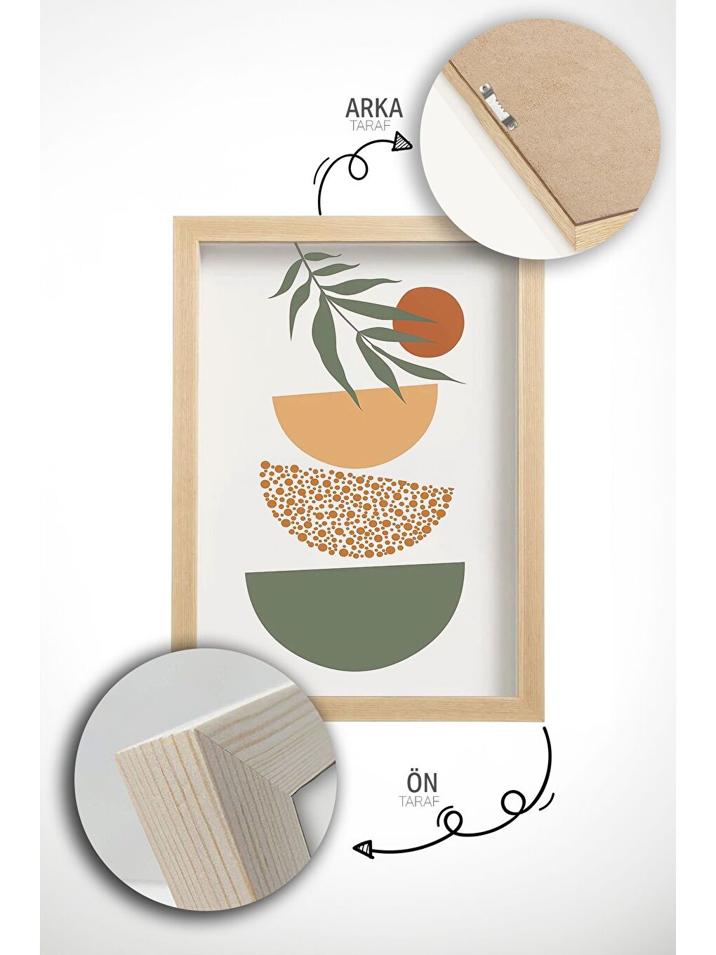 Beyaz Gerçek Ahşap Çerçeveli 3 Parça 3D Poster Tablo Seti 20x30 cm - ERSY3SET25-4