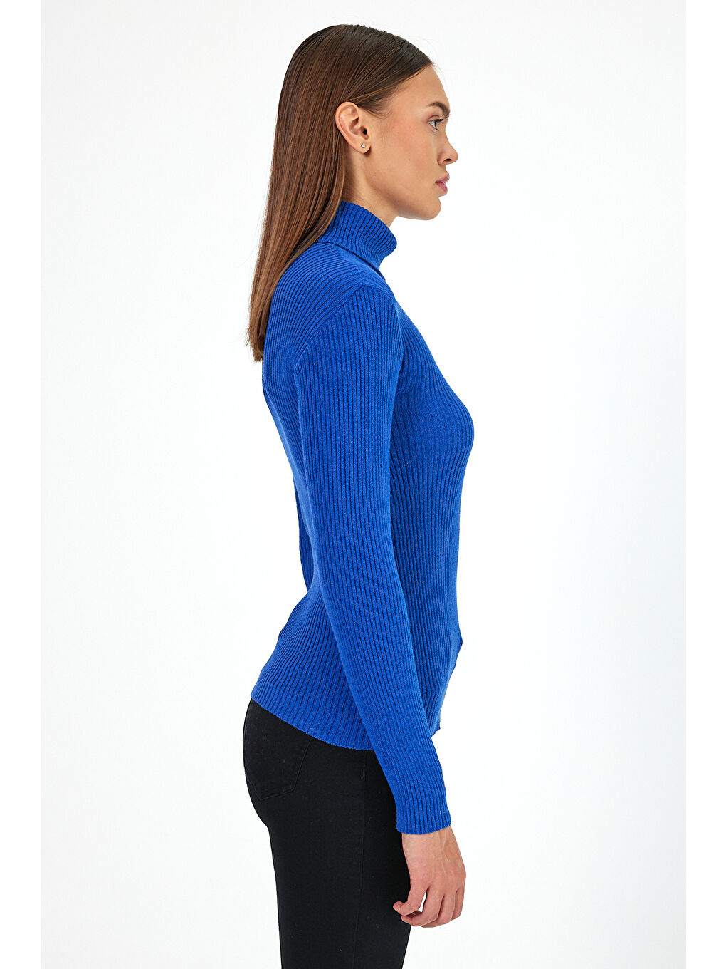 Mavi Kadın Balıkçı Yaka Orlon Badi Triko 4452-2