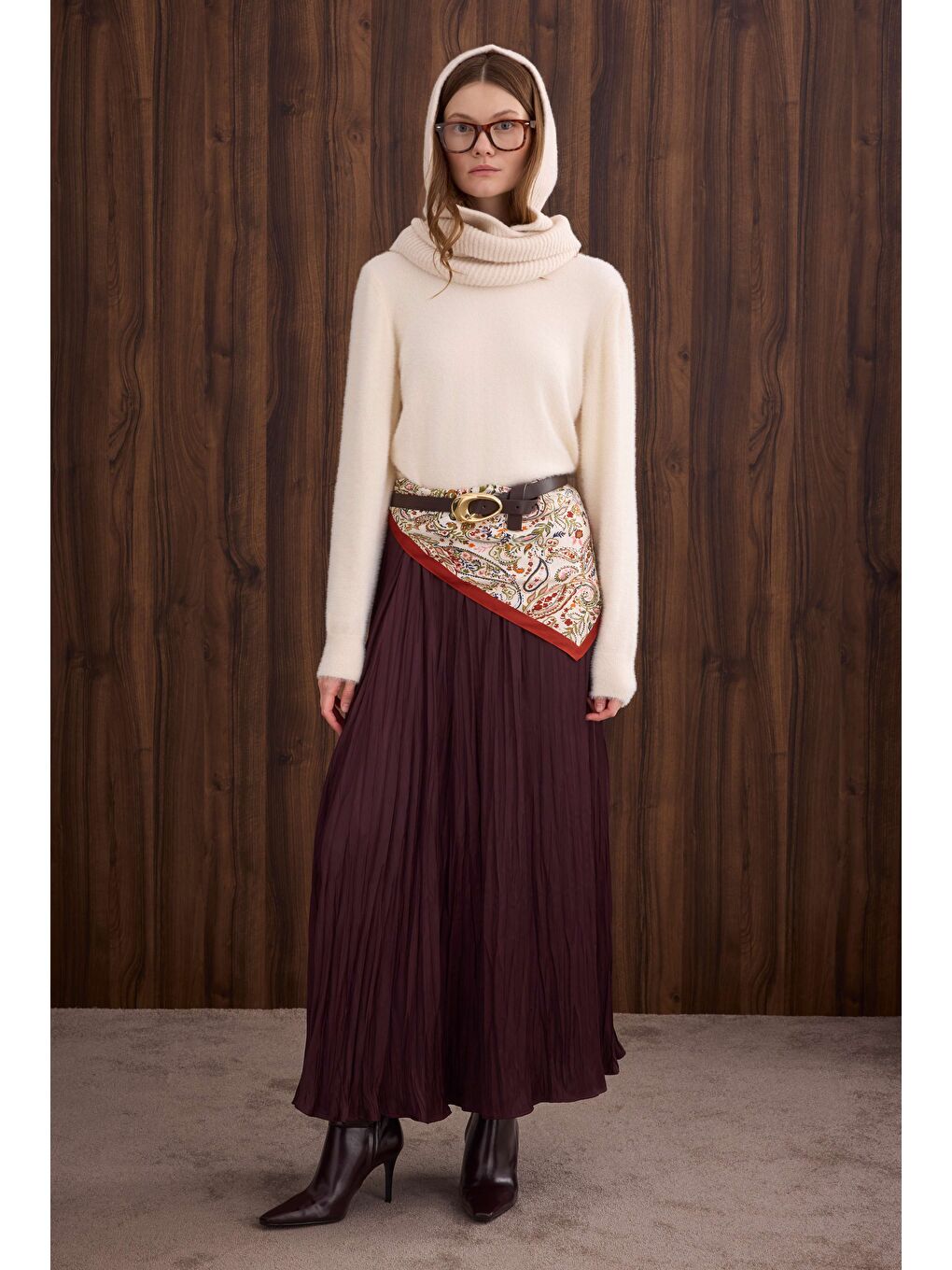 Bej İnce Tüylü Basic Kazak Açık Vanilya-1