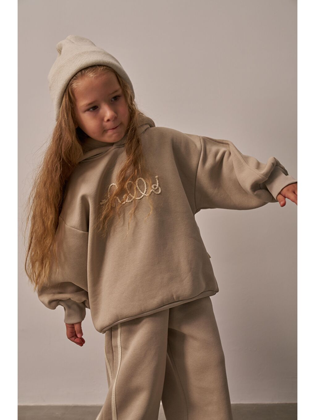 Bej Hello Nakışlı Alt Üst Takım-6