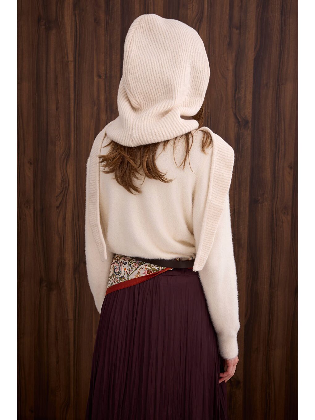 Bej İnce Tüylü Basic Kazak Açık Vanilya-4