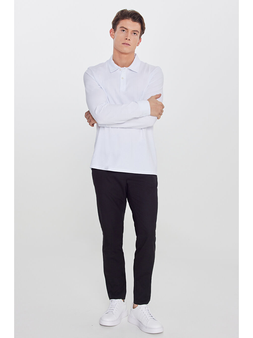 Erkek Siyah Slim Fit Dar Kesim Yünlü Yan Cepli Takım Elbise Pantolonu-1