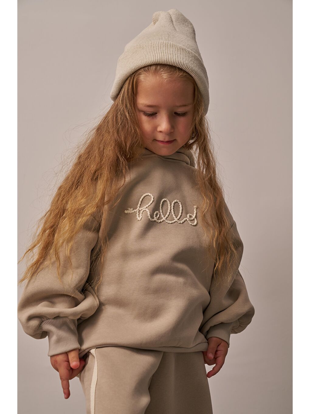 Bej Hello Nakışlı Alt Üst Takım-7