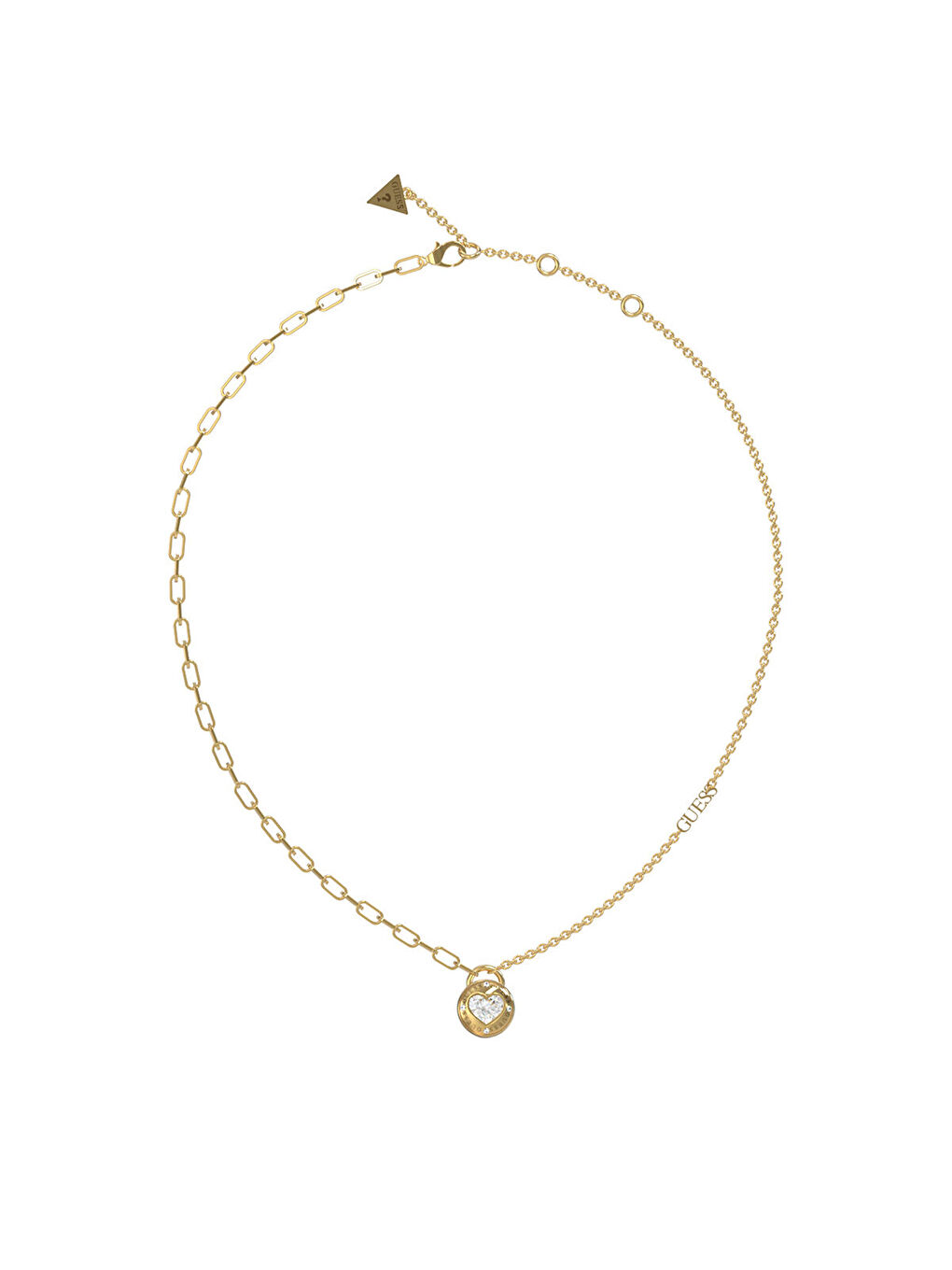 Sarı JGUJUBN03350JWYGTU Kalpli Kadın Kolye